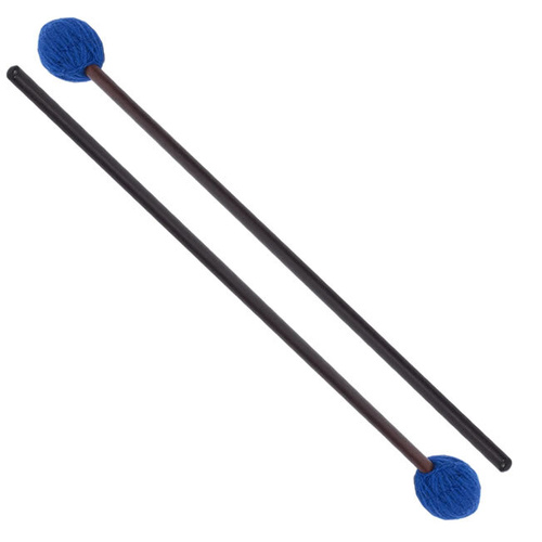 Percussion Plus Soft Round Marimba Mallets - 33mm Head, 406mm Length, Maple/Rattan Handles, Sold as a Pair