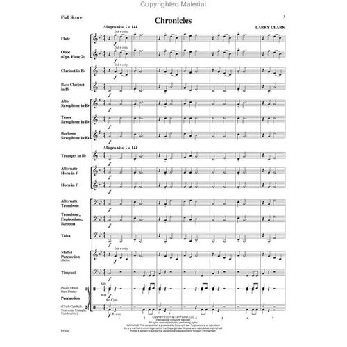 Chronicles Concert Band 0.5 Score Only