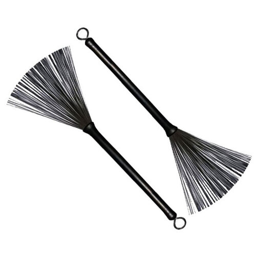 Percussion Plus Retractable Wire Drum Brushes with Rubber Handle