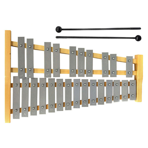 Percussion Plus 25-Note Glockenspiel with Natural Wood Frame and Beaters