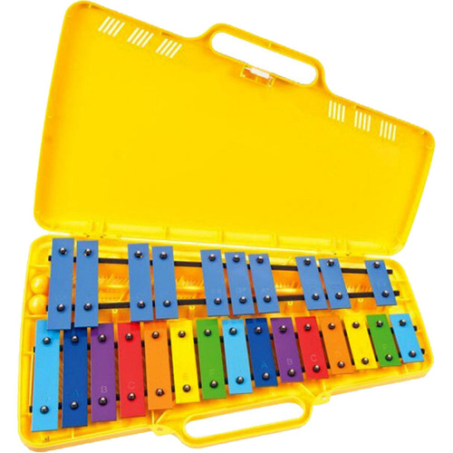 Percussion Plus 25-Note Coloured Glockenspiel with Plastic Case and Beaters
