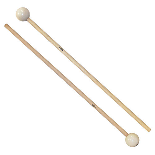 Percussion Plus Xylo/Glock Mallets - 30mm Head, 380mm Length, Medium Hard Nylon, Maple/Rattan Handles, Sold as a Pair