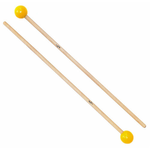 Percussion Plus Xylo/Glock Mallets - 30mm Head, 380mm Length, Medium Hard Nylon, Maple/Rattan Handles, Sold as a Pair