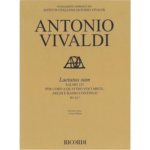 Vivaldi - Laetatus Sum Rv 827 SATB/Strings/Bc Score Book