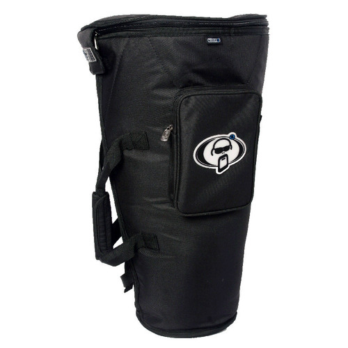 Protection Racket Deluxe Djembe Bag Black 15" x 28" with Padded Handle & Rucksack Straps, Waterproof, Outer Pocket for Accessories