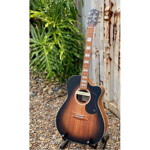 Pratley Ash Grunwald Signature OM Cutaway Acoustic Guitar - Solid Australian Blackwood, Vintage Burst, Premium Case Included