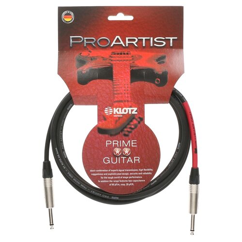 Klotz PRON030PP Pro Artist Instrument Cable, 1/4 Inch Straight, 10ft