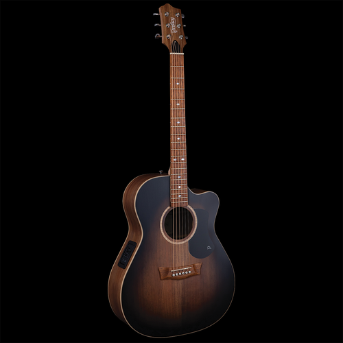 Pratley Premier OM Cutaway All Solid Blackwood Vintage Black Burst Top Electric Guitar