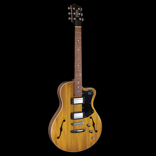 Pratley SH22-VY Electric Semi-Hollow Vintage Yellow Guitar with Seth Lover HH Set