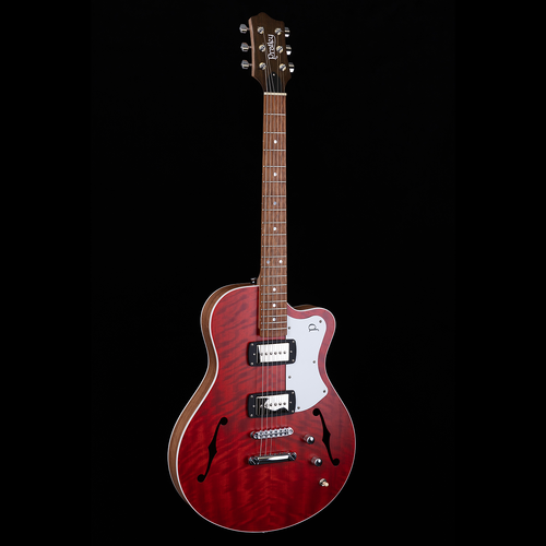 Pratley Electric Semi-Hollow Cherry Red Single Cut SD with Phat Cat P90 Set