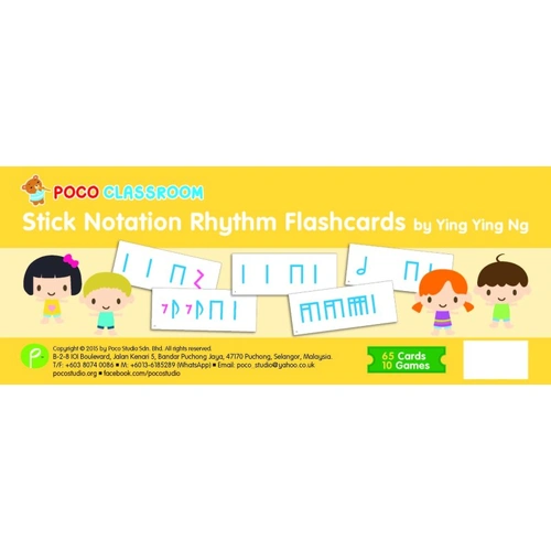 Poco Studio Stick Notation Rhythm Flashcards with Activities Booklet for Young Musicians