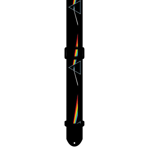 Perris 2" Licensed Polyester Guitar Strap - Pink Floyd "Dark Side Of The Moon" Design, Adjustable 39" to 58" with Leather Ends
