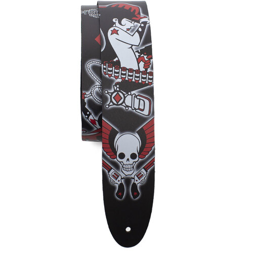 Perris 2.5" Leather Hi-Res "Wild West Diamonds" Guitar Strap by David Bollt, Adjustable 42.5-56 inches