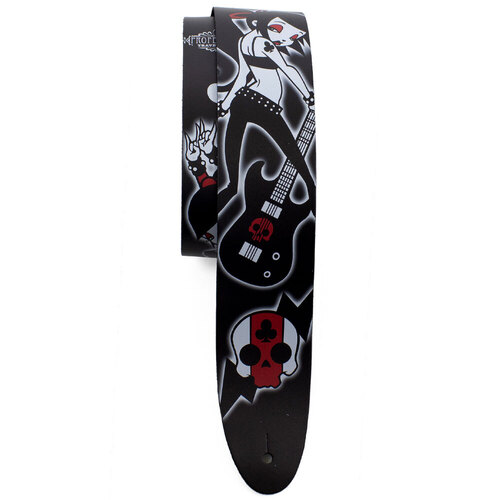 Perris 2.5" Leather Hi-Res "Club Girls" Guitar Strap by David Bollt - Adjustable 42.5 to 56 inches