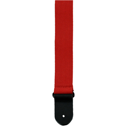 Perris 2" Red Cotton Guitar Strap with Adjustable Length and Leather Ends