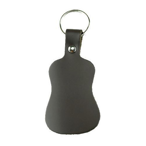 Perris Leather Guitar Shaped Key Ring - Black 100% Leather