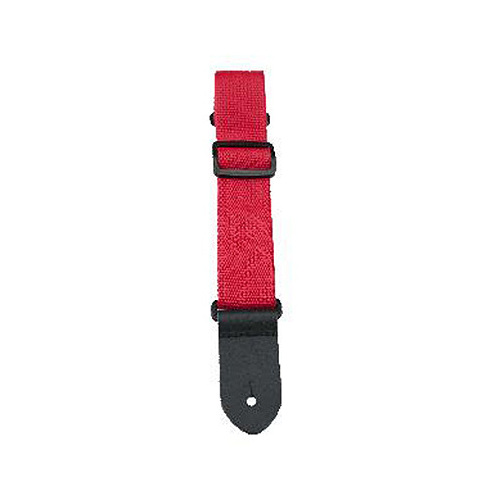 Perris 1.5" Nylon Ukulele Strap in Red with Leather ends