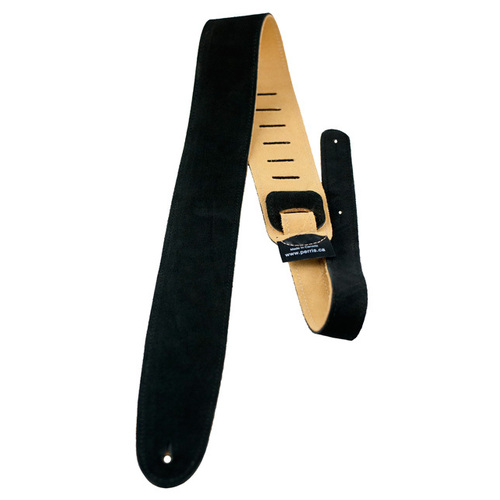 Perris 2.5" Black Soft Suede Guitar Strap with Premium Backing, Adjustable 44.5" to 53"