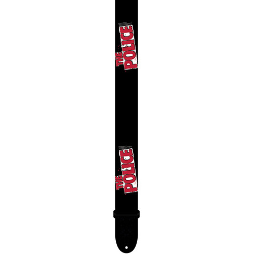 Perris 2" The Police Licensed Guitar Strap - Adjustable 39" to 58" - Black with Red Logo