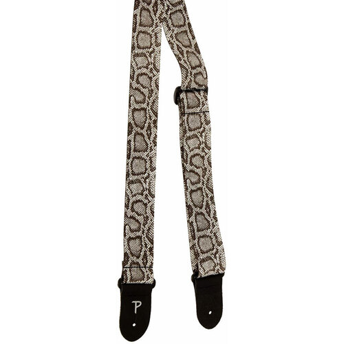 Perris 2" Snakeskin Polyester Guitar Strap with Leather Ends, Adjustable 39" to 58"