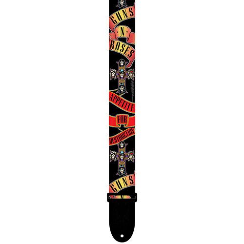 Perris 2" Polyester Guns N Roses Licensed Guitar Strap, Adjustable 39" to 58"