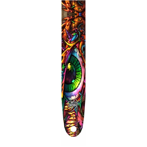 Perris 2.5" Leather Tattoo Johnny "Colourful Dragon Eyes" Licensed Guitar Strap