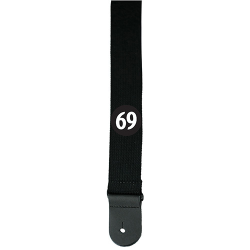 Perris 2" Black Cotton "69" Guitar Strap with Leather ends