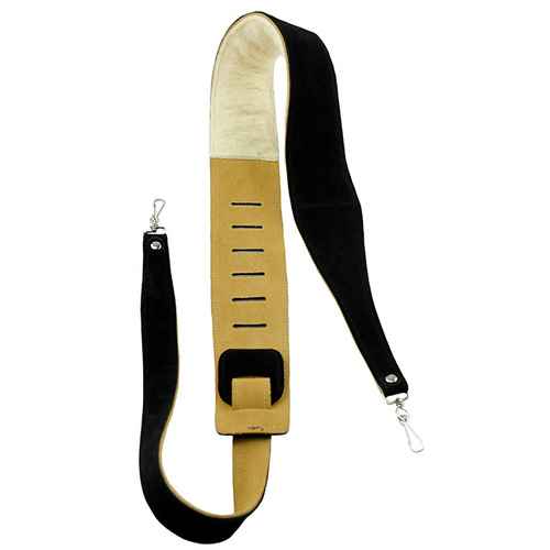 Perris 2.5" Black Suede Banjo Strap with Metal Hooks, Adjustable 44.5" to 53"