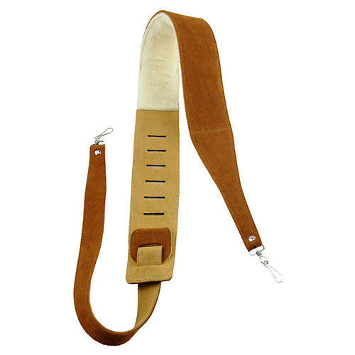 Perris 2.5" Natural Suede Banjo Strap with Metal Hooks, Adjustable 44.5" to 53" Length