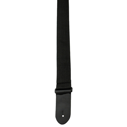 Perris 2" Black Poly Pro Guitar Strap with Black Leather Ends, Adjustable 39" to 58"