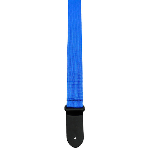 Perris 2" Blue Poly Pro Guitar Strap with Black Leather Ends, Adjustable 39" to 58"