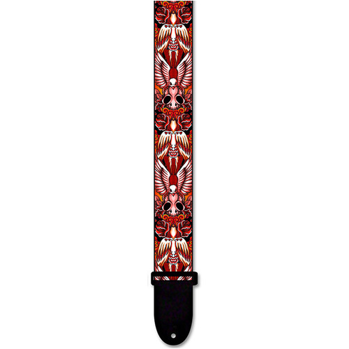 Perris 2" Polyester Tattoo Johnny Licensed Guitar Strap, Adjustable 39"-58"