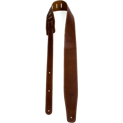 Perris 2.5" Tan Baseball Leather Guitar Strap, Adjustable Length 41" to 56"