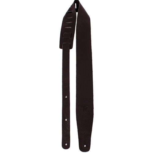 Perris 2.5" Black Saddle Leather Guitar Strap, Adjustable 41" to 56"