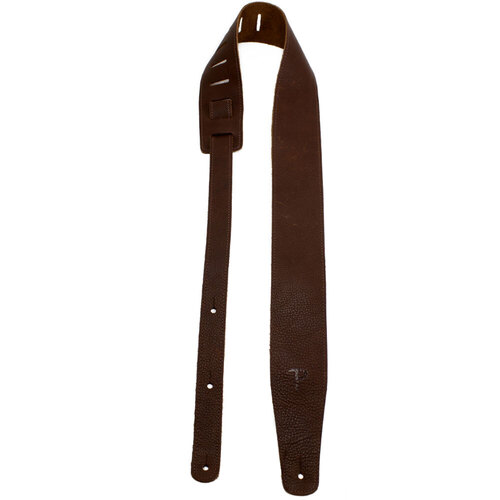 Perris 2.5" Brown Saddle Leather Guitar Strap, Adjustable 41" to 56"