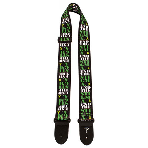 Perris 2" Polyester End The Stigma Guitar Strap with Leather Ends, Adjustable 39" to 58"