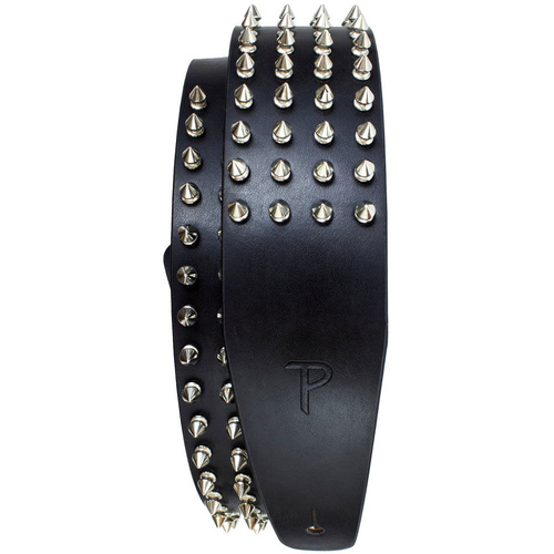 Perris 2.5" Heavy Metal Spiked Leather Guitar Strap Black Adjustable 41" to 56"