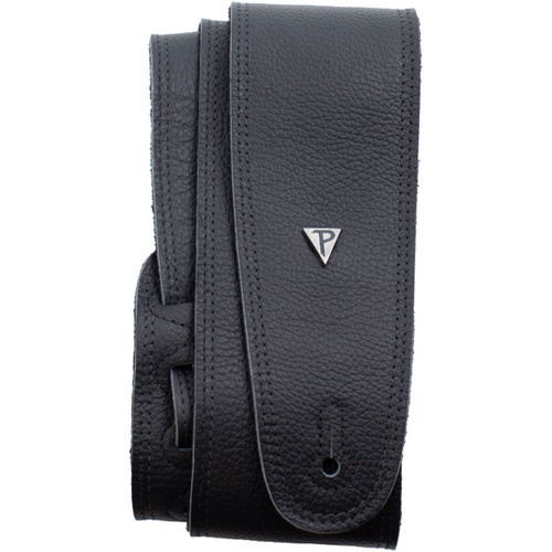 Perris 3" Double-Stitched Black Leather Bass Guitar Strap, Adjustable 41" to 56"