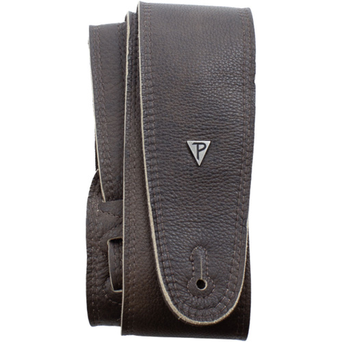 Perris 3" Double-Stitched Leather Bass Guitar Strap - Brown, Adjustable 41" to 56"