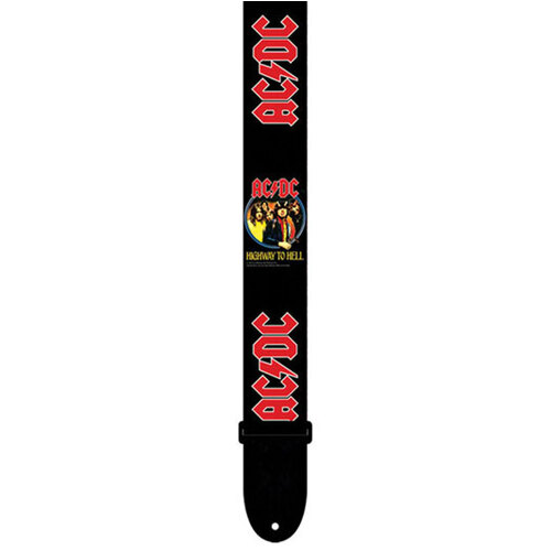 Perris 2" Polyester AC/DC Licensed Guitar Strap, Adjustable 39"-58", Heat Transferred Imaging, Inspired by "Highway To Hell" Album