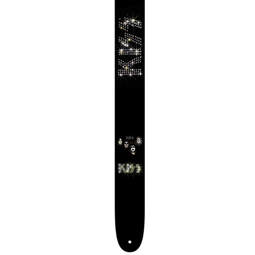 Perris 2.5" Leather KISS Licensed Guitar Strap, Adjustable 44.5" to 53", High Resolution Imaging