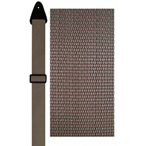 Perris 2" Silver Poly Pro Guitar Strap with Black Leather Ends, Adjustable 39" to 58"