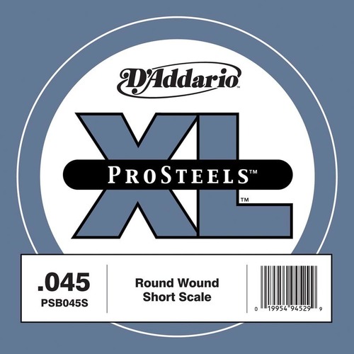 D'Addario PSB045S ProSteels Bass Guitar Single String, Short Scale, .045