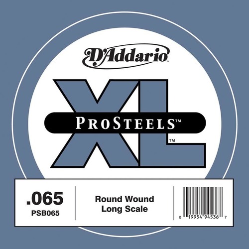 D'Addario PSB065 ProSteels Bass Guitar Single String, Long Scale, .065