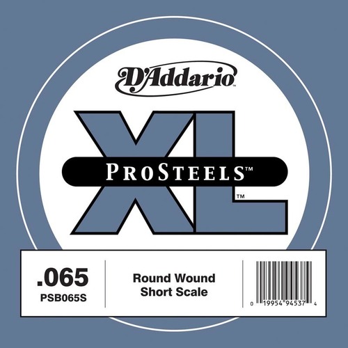 D'Addario PSB065S ProSteels Bass Guitar Single String, Short Scale, .065