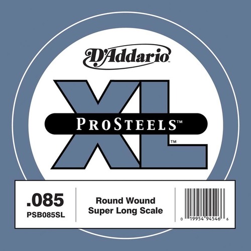 D'Addario PSB085SL ProSteels Bass Guitar Single String, Super Long Scale, .085