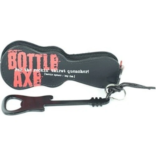 Bottle Axe Bottle Opener Key Fob Black with Gig Bag and Plectrum Pocket