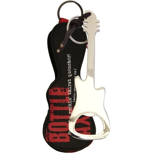 Bottle Axe Bottle Opener Key Fob Silver with Gig Bag and Plectrum Pocket