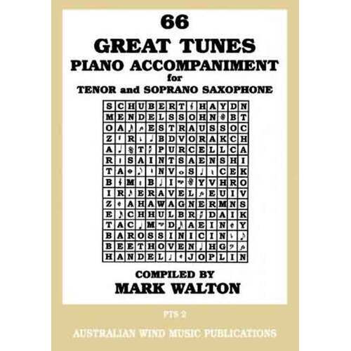 66 Great Tunes Tenor Sax Piano Accompaniment (Softcover Book)