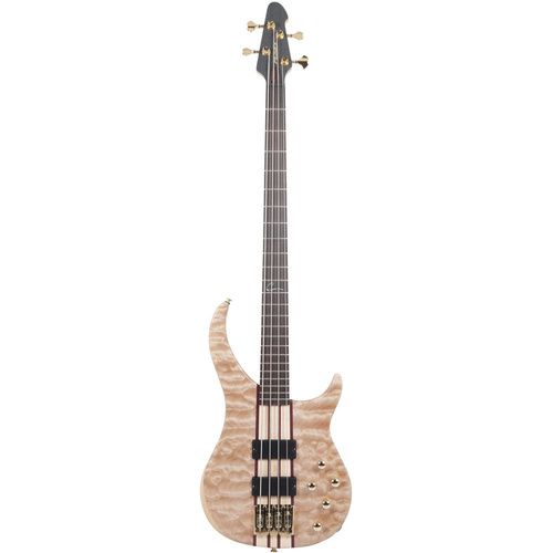 Peavey Cirrus 4-String Bass Guitar with Quilt Maple Top, Natural Finish, Alder Body, Rosewood Fingerboard, Gold Hardware, 35" Scale